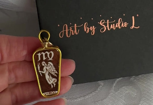 Zodiac Tombstone, Virgo, Gold