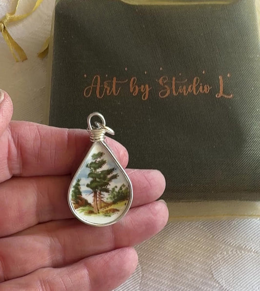 Knotty Pine Teardrop, Two Trees and the Distance, Silver
